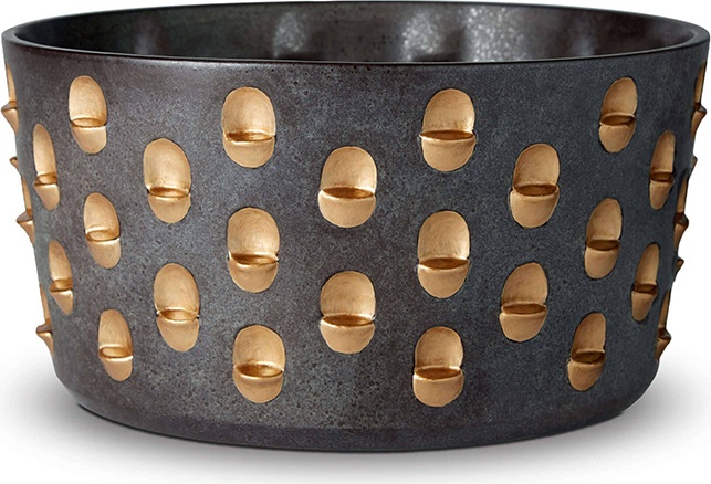 10614113 L’Objet Чаша 25х13см "Коба" (черная с позолотой) Керамика 