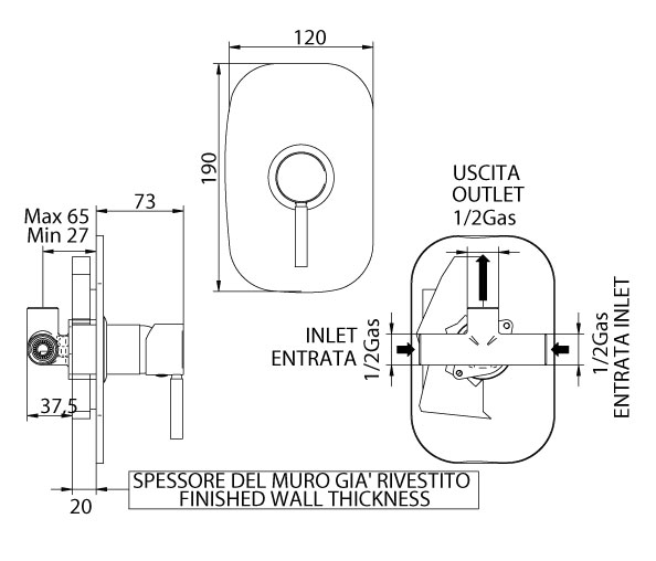 164320PN00-2 Смеситель Bandini Coco Santreyd - Вид №1