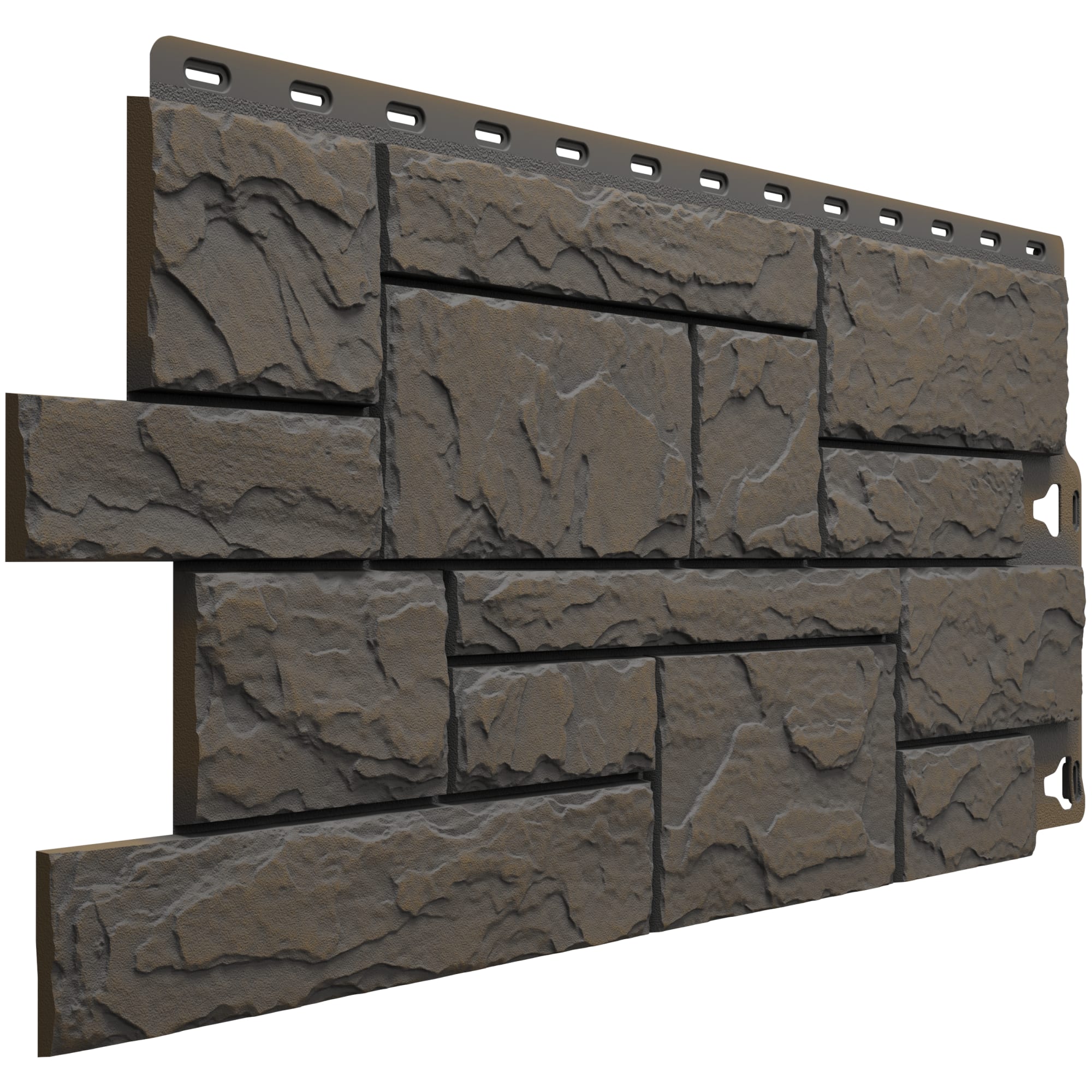 82402512 Фасадная панель Камень крупный цвет тёмно-коричневый Santreyd  - Вид №1