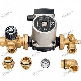 Насосно-смесительный узел STOUT 1" с клапаном и насосом Grundfos UPSO SDG0020001002