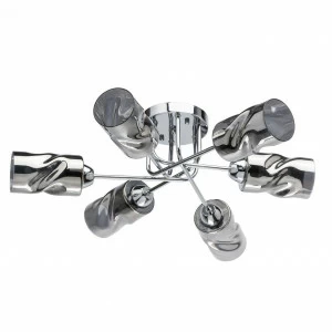 Люстра потолочная серая 6 ламп De Markt City "Олимпия" 638017306 DE MARKT ОЛИМПИЯ 00-3833610 Серый;хром