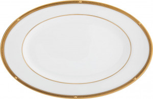 32181 Noritake Селедочница Noritake "Рочель,золотой кант" 22,5см Фарфор костяной