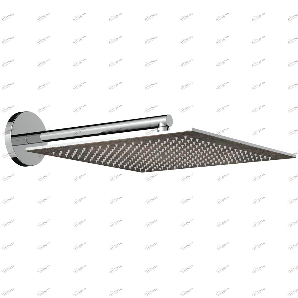 Graffio Квадратная лейка душа 400 × 400 мм с круглым держателем 400 мм. SK844 