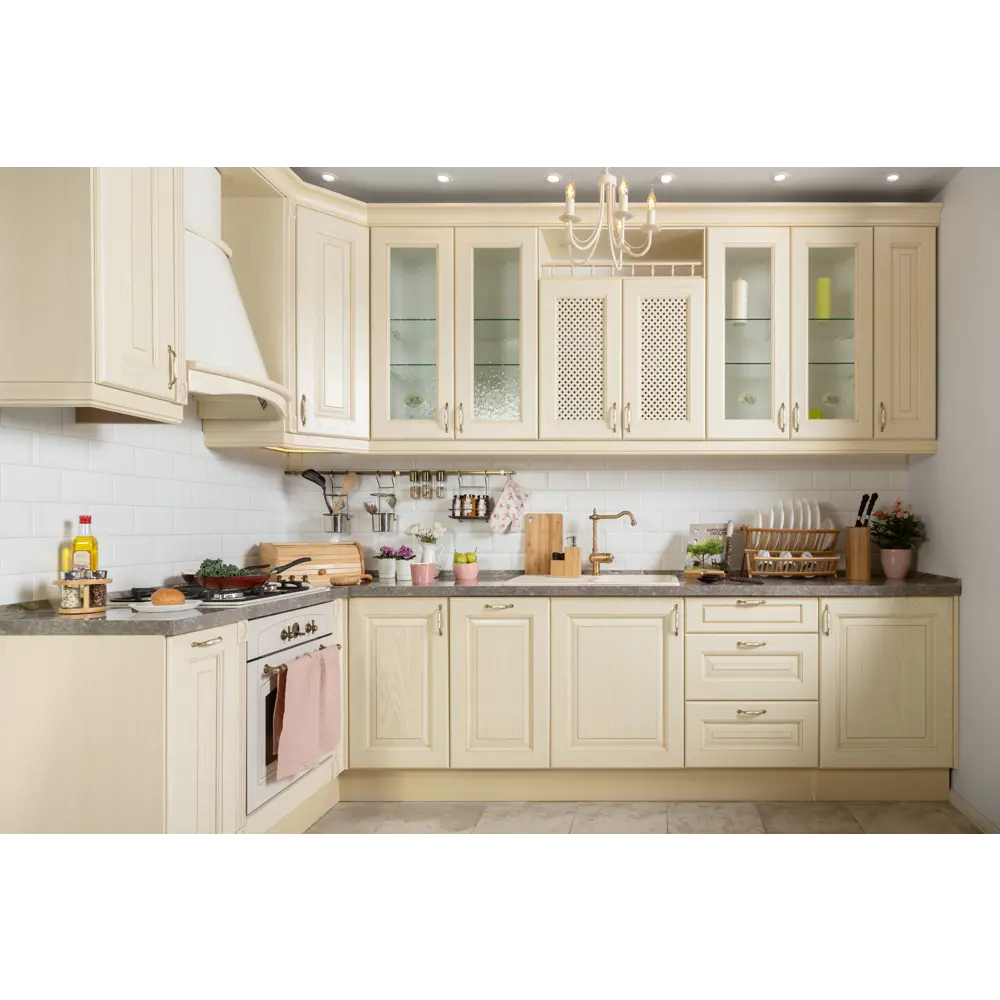 Фасад со стеклом Невель 39.7x76.5 см Delinia ID массив ясеня цвет кремовый STLM-2154307 - Вид №6