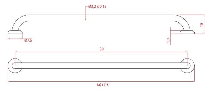 Фиксированная стальная ручка для ванной комнаты Goman Классическая ARCH-00063407 - Вид №11