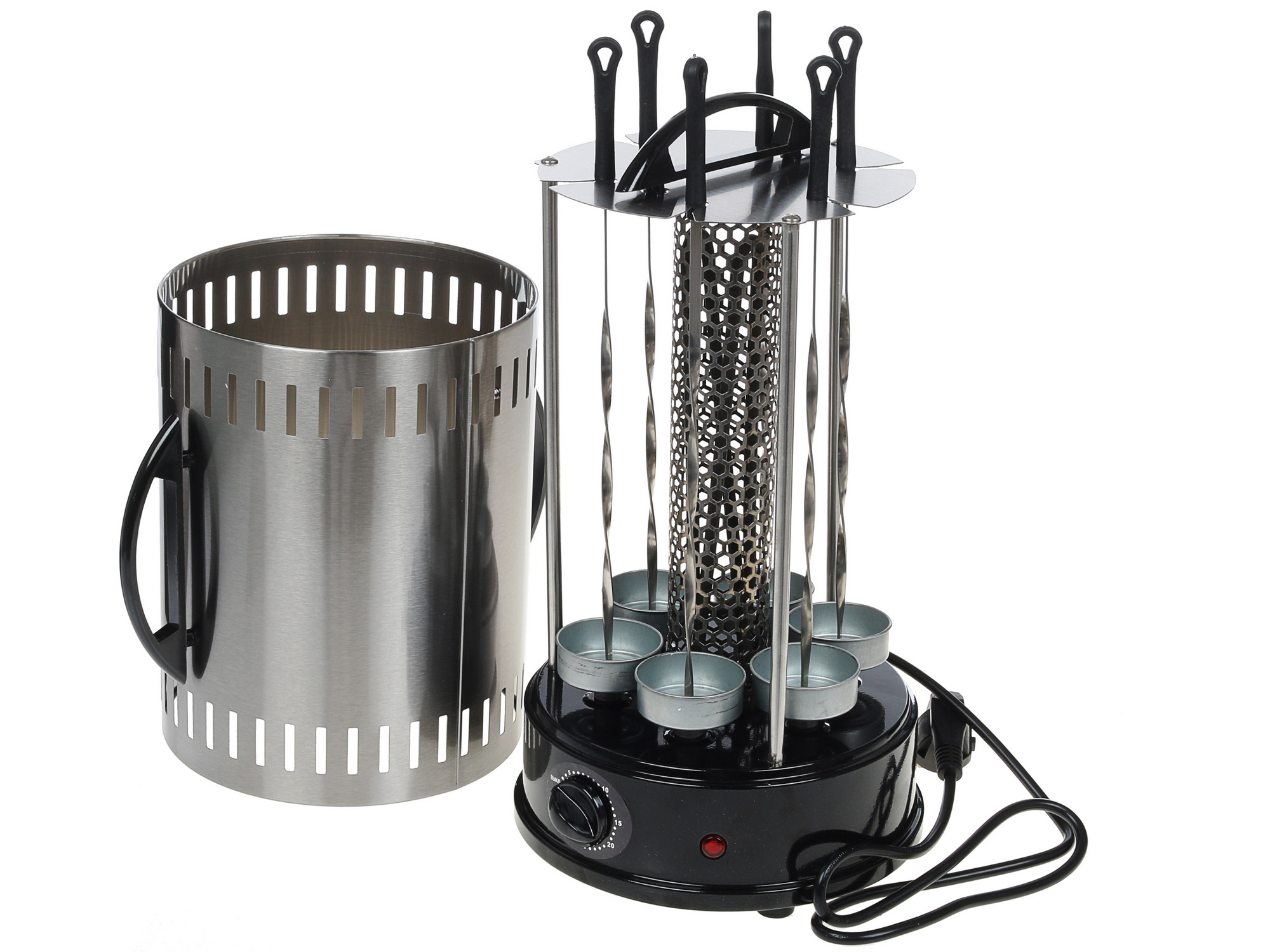 1158155 Электрошашлычница DEXP KBM-1000 серебристый STDN-0122738 - Вид №5