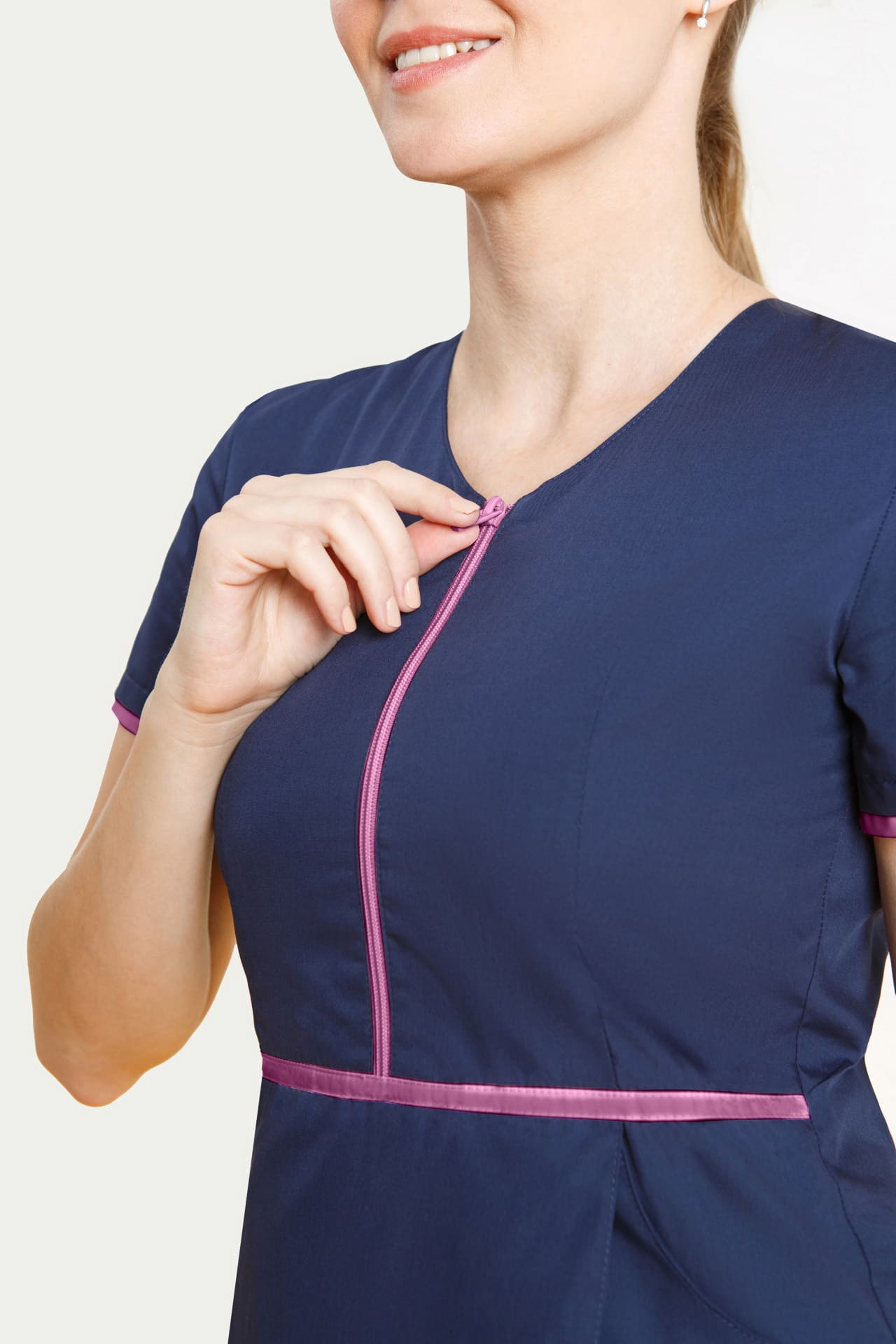 4958853 Костюм Сакура темно-синий с розовым  Медицинская одежда  размер 48 Спецодежда  - Вид №8