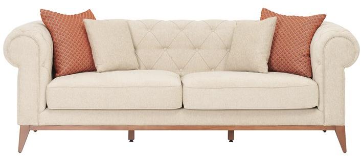 Enza Home Тафтинговый 3-местный диван из ткани Chelsea sun-id-1381526 - Вид №1