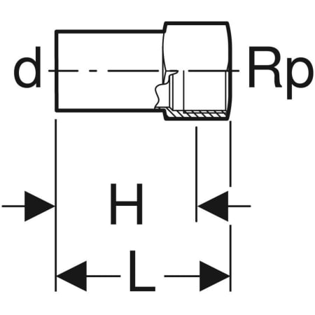 21912 Переходник Geberit Mapress из углеродистой стали, с внутренней резьбой и гладким концевиком Geberit  - Вид №2