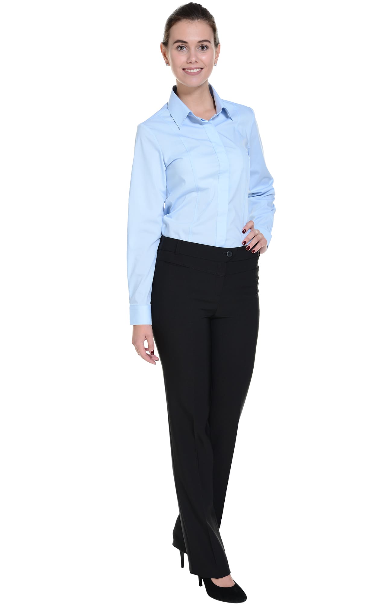 62503 Рубашка женская  sky blue El-Risto  Корпоративная одежда  размер 40 (XS)  - Вид №5