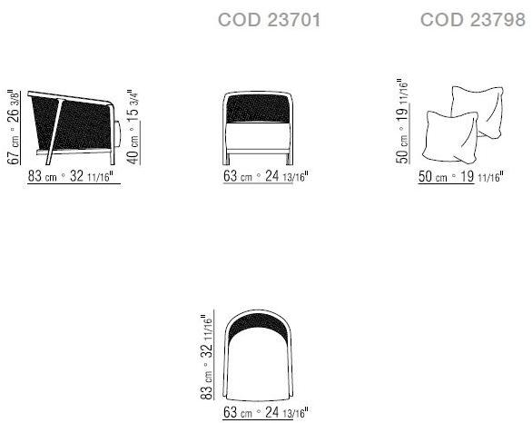 Flexform Кресло из ткани со съемным чехлом с подлокотниками sun-id-1432345 - Вид №3