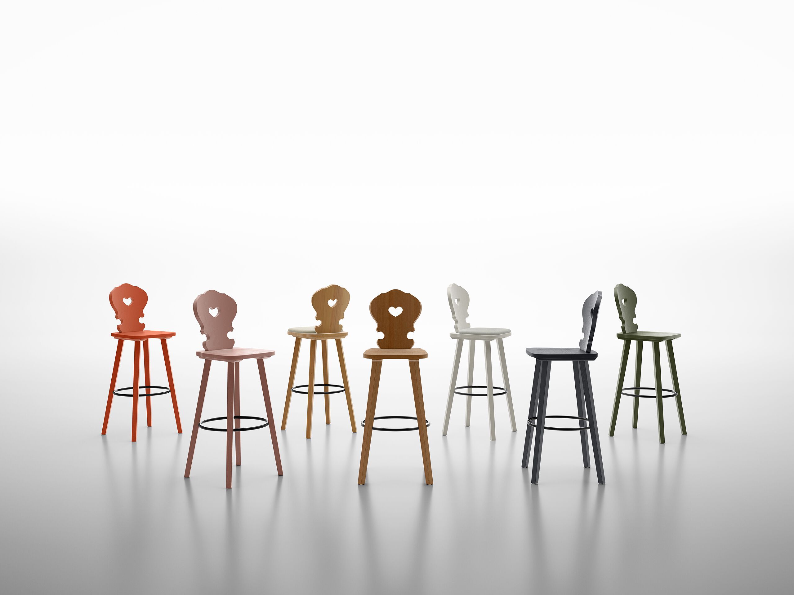 Высокий стул из ели со спинкой SIPA Вена ARCH-00142832 - Вид №3