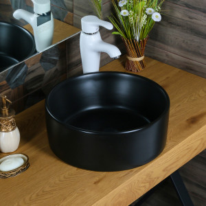 Накладная раковина melana mln-7078abm (черная матовая)