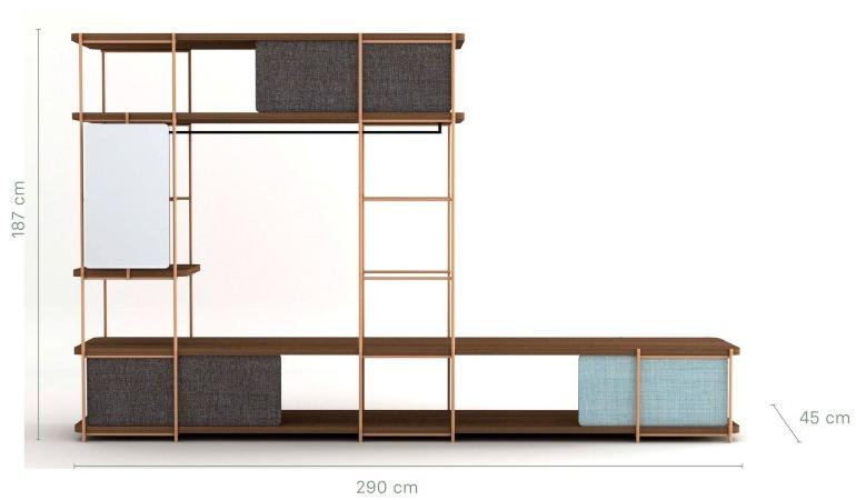 Momocca Гардеробная из стали и дерева Julia Jv03 - Вид №2