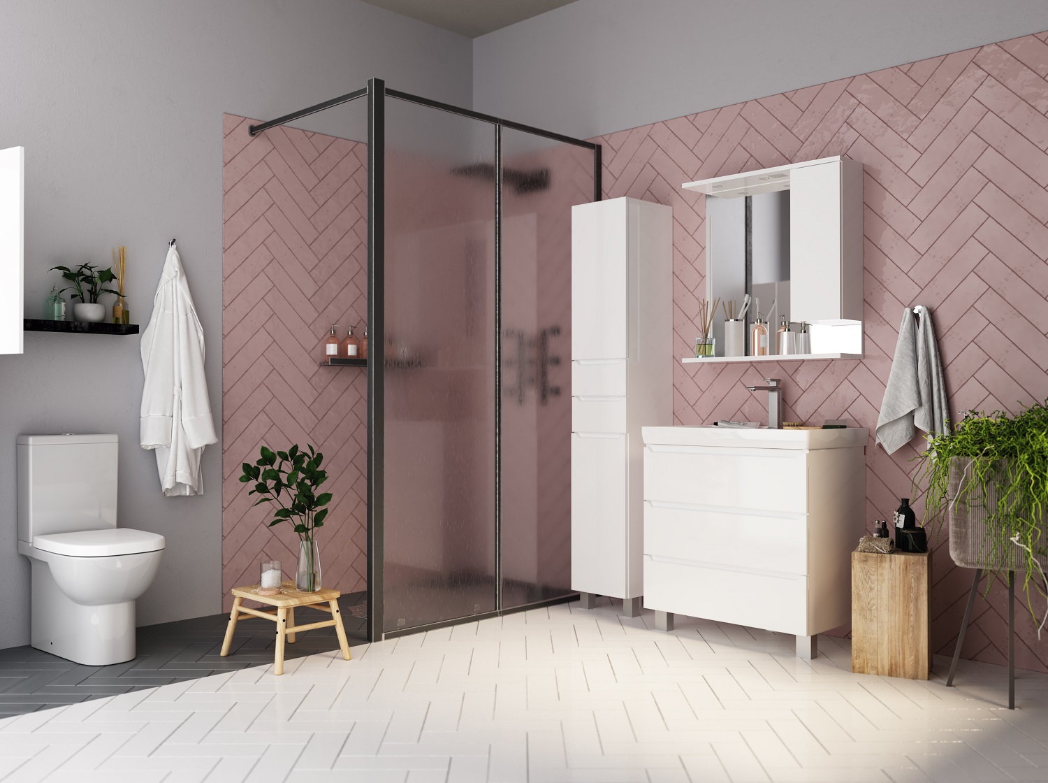 У57594 Тумба Кода 60Н 3в.я. Белый глянец, МДФ 1 Marka Кода  - Вид №7