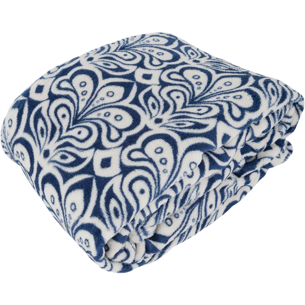 Плед «Версаль» 200х220 см микрофибра цвет синий BELEZZA STLM-2071545 - Вид №1