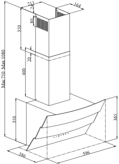 8169327 Вытяжка наклонная Beko HCA62540B черный/черный STDN-0101085 - Вид №11