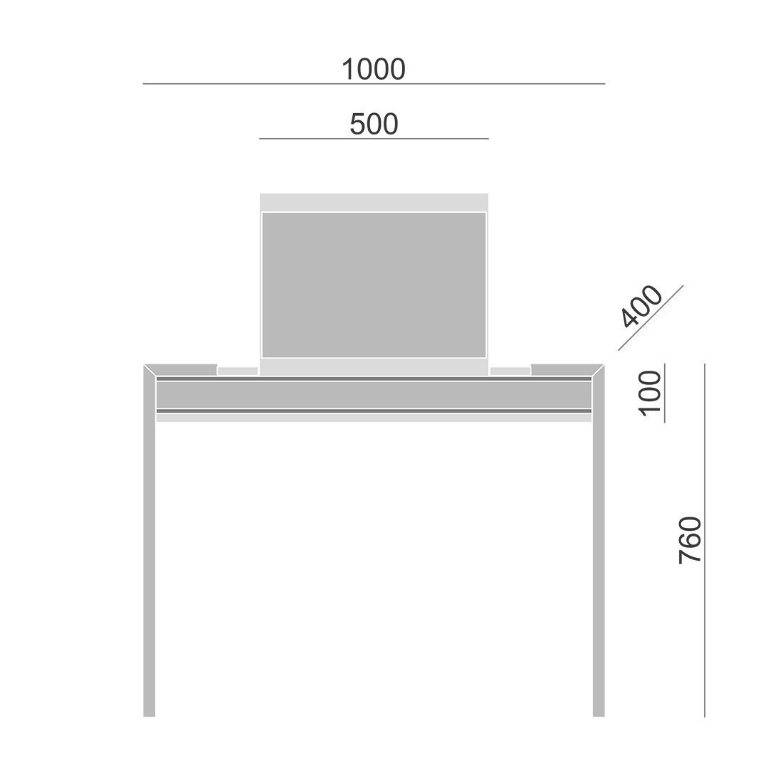 Туалетный столик с откидным зеркалом 100х76 см черный Must BRAGIN DESIGN  00-3879374 Белый  - Вид №3