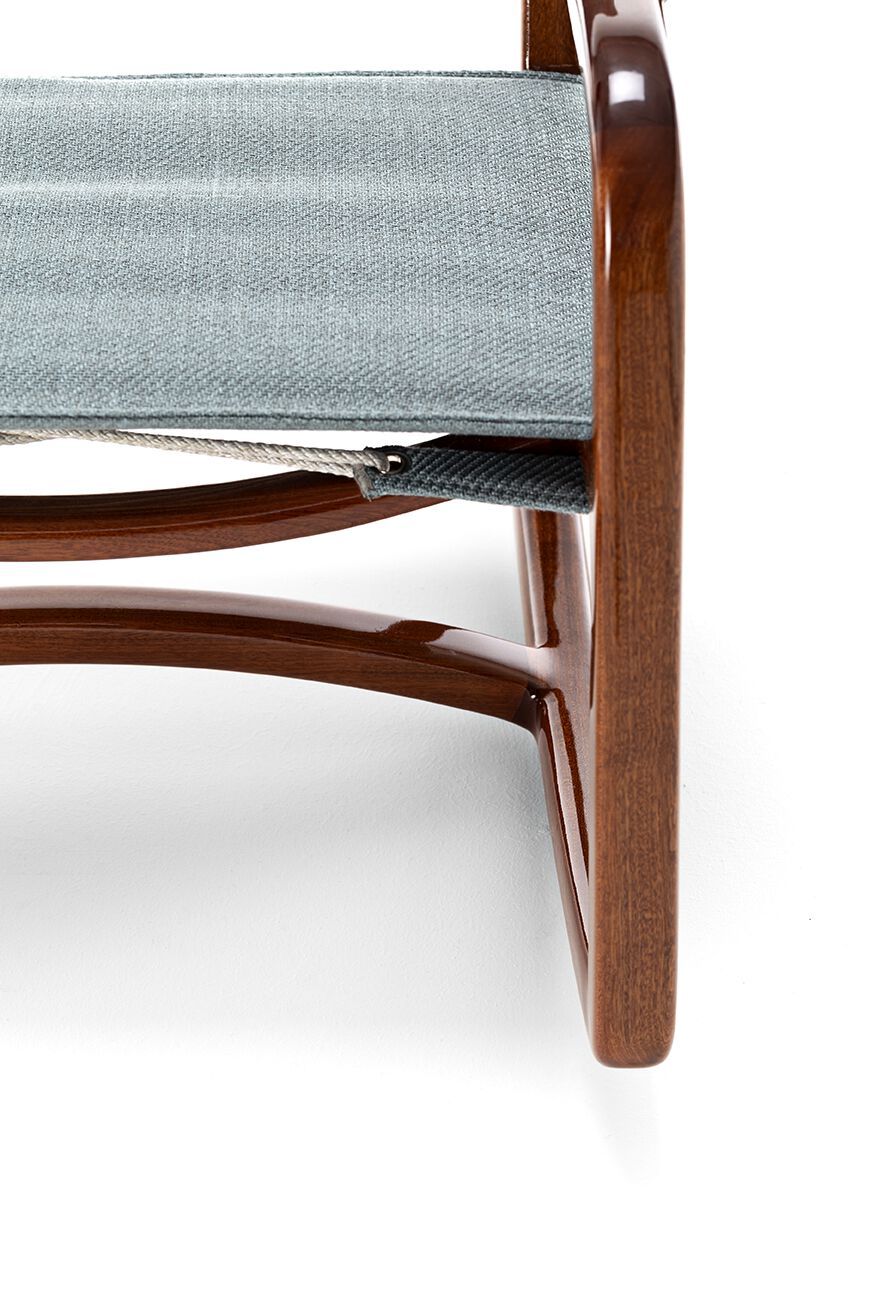 Кресло-качалка из красного дерева и ткани с подлокотниками Exteta Loro Piana Interiors, Стулья Delight от Exteta ARCH-00009398 - Вид №1