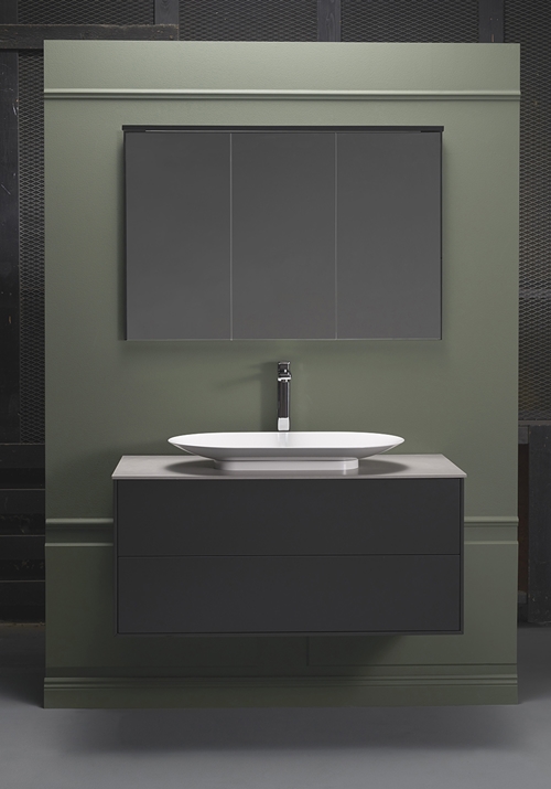 1590021 Шкаф Для Умывальника Edge 1000 Серый Антрацит Hafa  Антрацитовый  - Вид №5