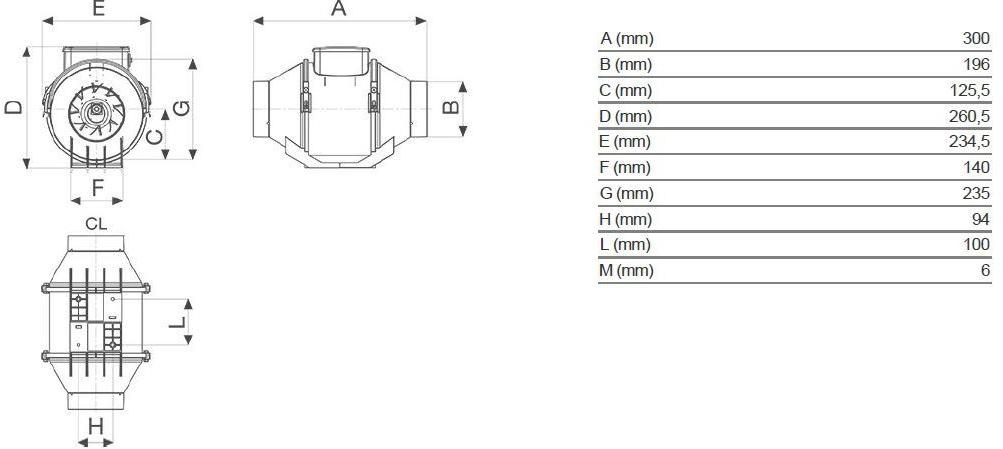 Vortice Канальный осевой центробежный вентилятор Lineo v0 17028 - Вид №4