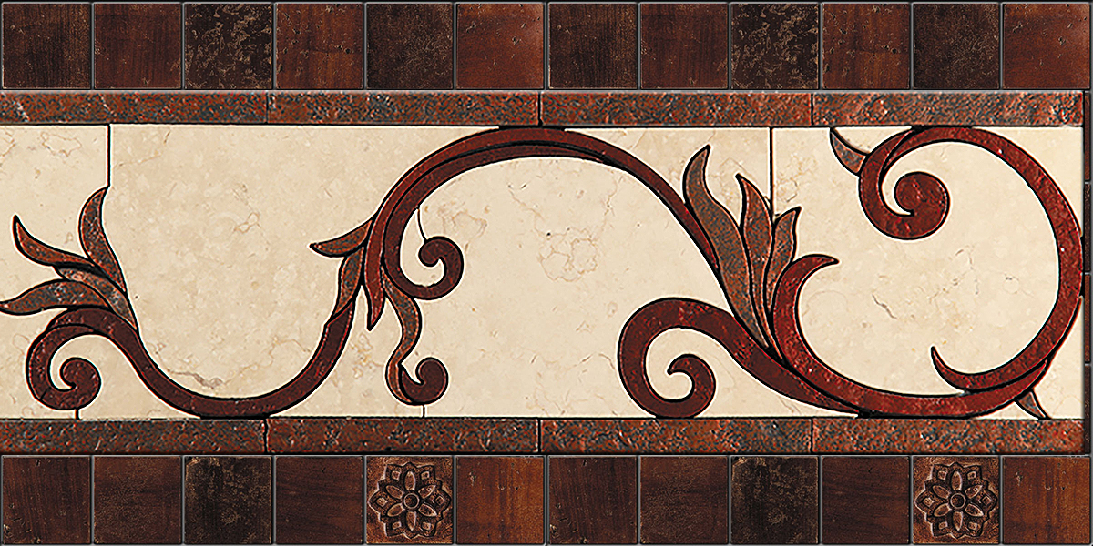 БОРДЮР ИЗ МРАМОРА RM-3 SKALINI FLORAL RM3 - Вид №1