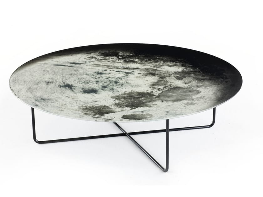 Круглый журнальный столик из стекла с шелкографией MOROSO My Moon My Mirror ARCH-00148624