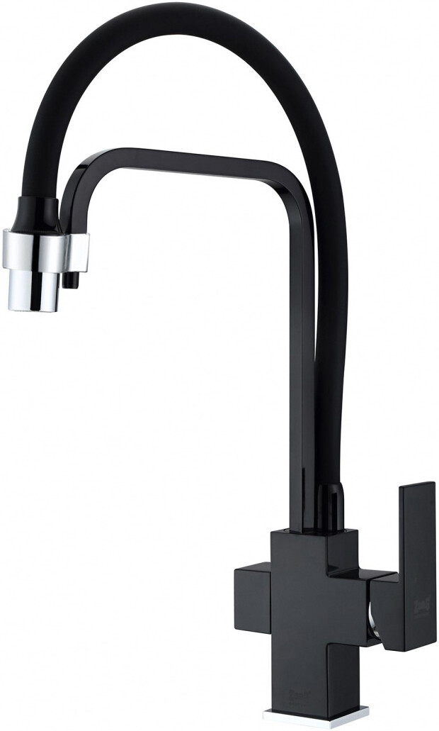 Смеситель ZorG Sanitary ZR 341-6 YF BLACK для кухонной мойки, черный