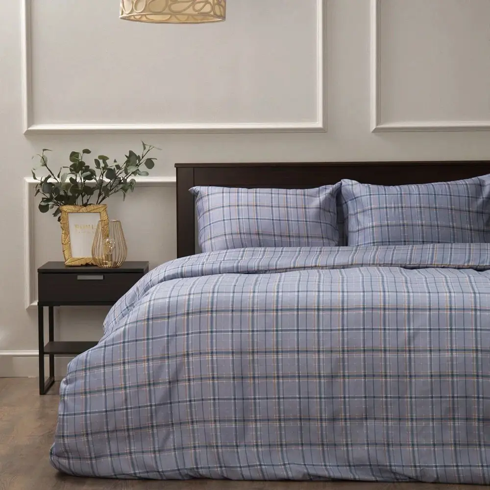 Комплект постельного белья Eclair Джекет евро полисатин серо-голубой 89396262 STLM-1383833 - Вид №4