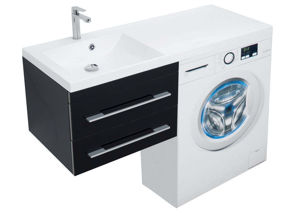 Тумба с раковиной Aquanet Верона 120 L черный (подвесная, 2 ящика) 0018017500239565 - Вид №8