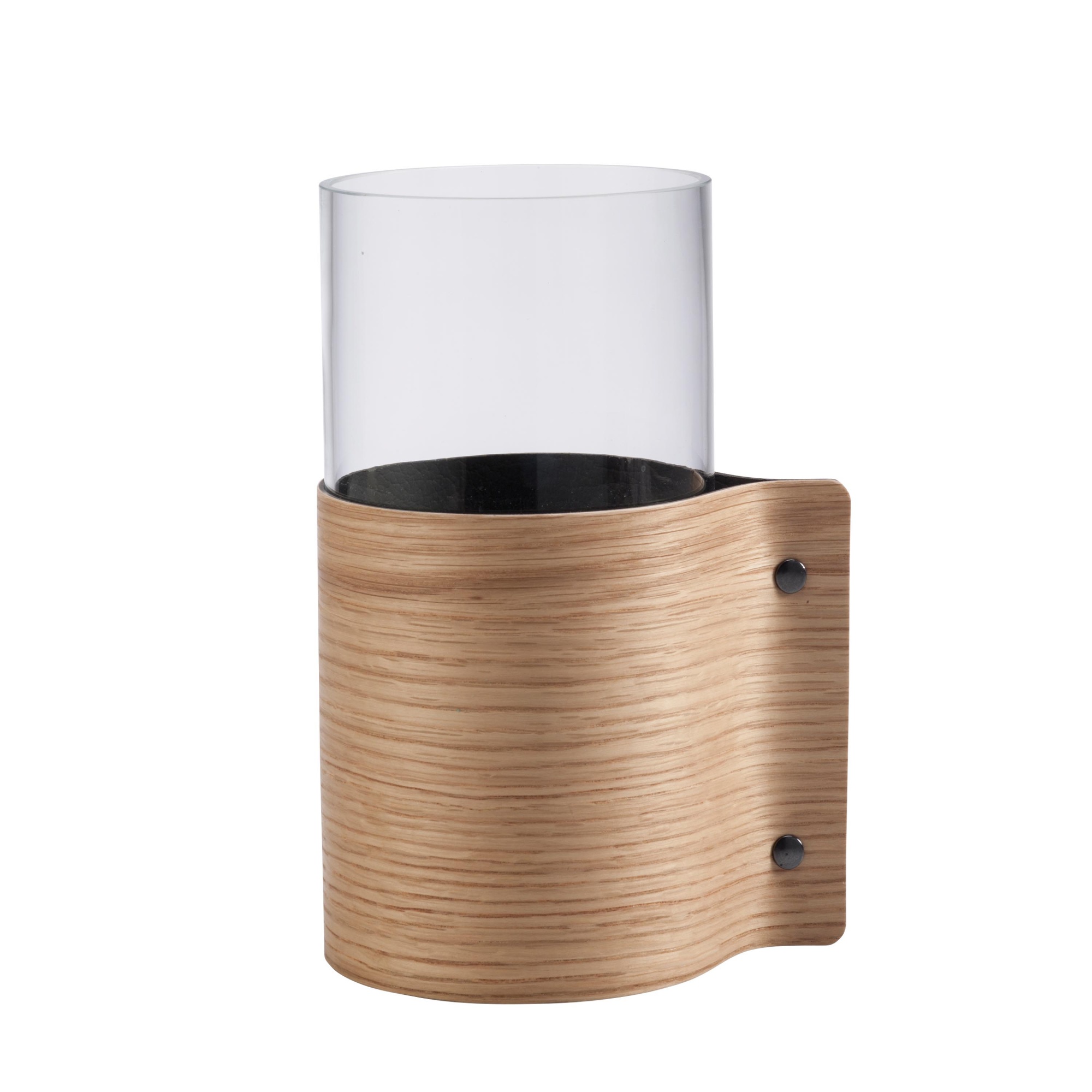 87054 Ваза для цветов с деревянной отделкой 15х25см, дуб;LIND DNA 