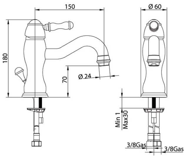8501200000 Смеситель Bandini Antico Santreyd - Вид №3