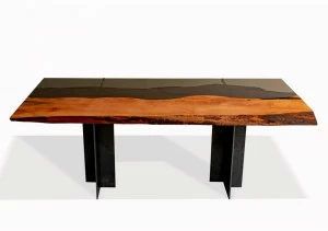 Tabula Прямоугольный стол из дерева груши и стекла Tabula rarità