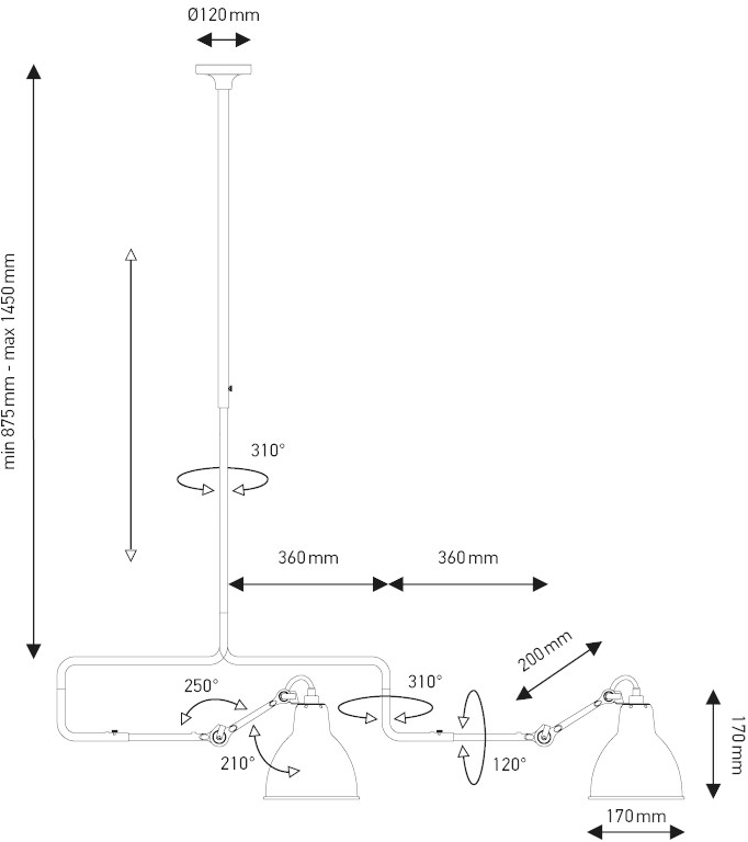 DCW éditions Регулируемый потолочный светильник из стали Lampe gras sun-id-1397293 - Вид №6