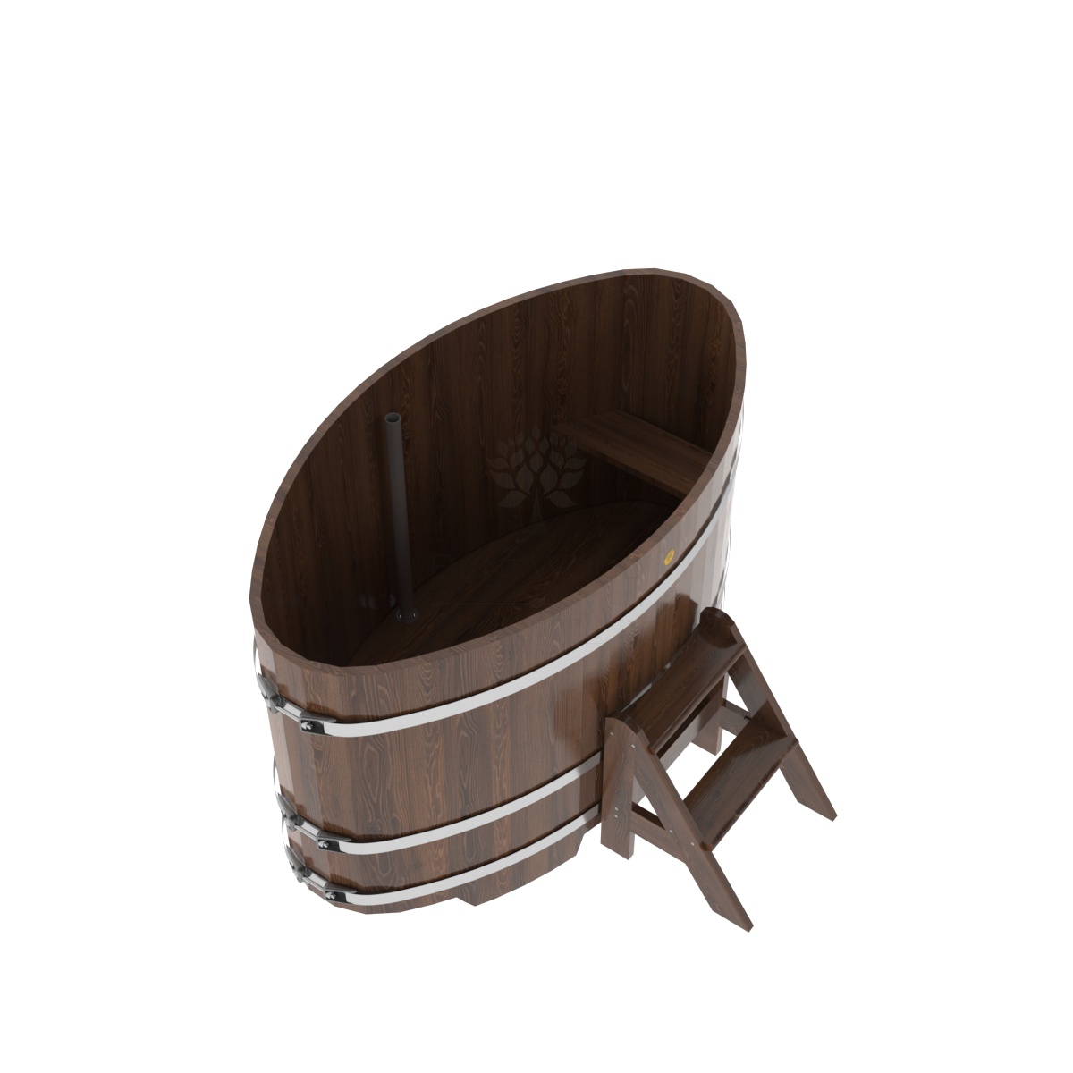 1290 Купель овальная из дуба 0,92х1,66х1,0 морёная Alyarus  - Вид №1