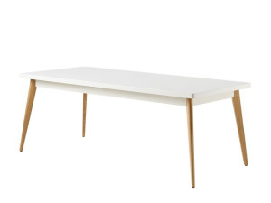 Прямоугольный обеденный стол из стали и дерева