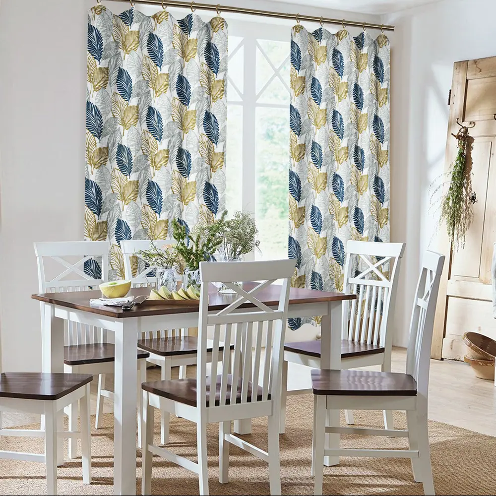 LINEN WAY Штора кухонная «Листья» с лентой 145×180 см 82709343