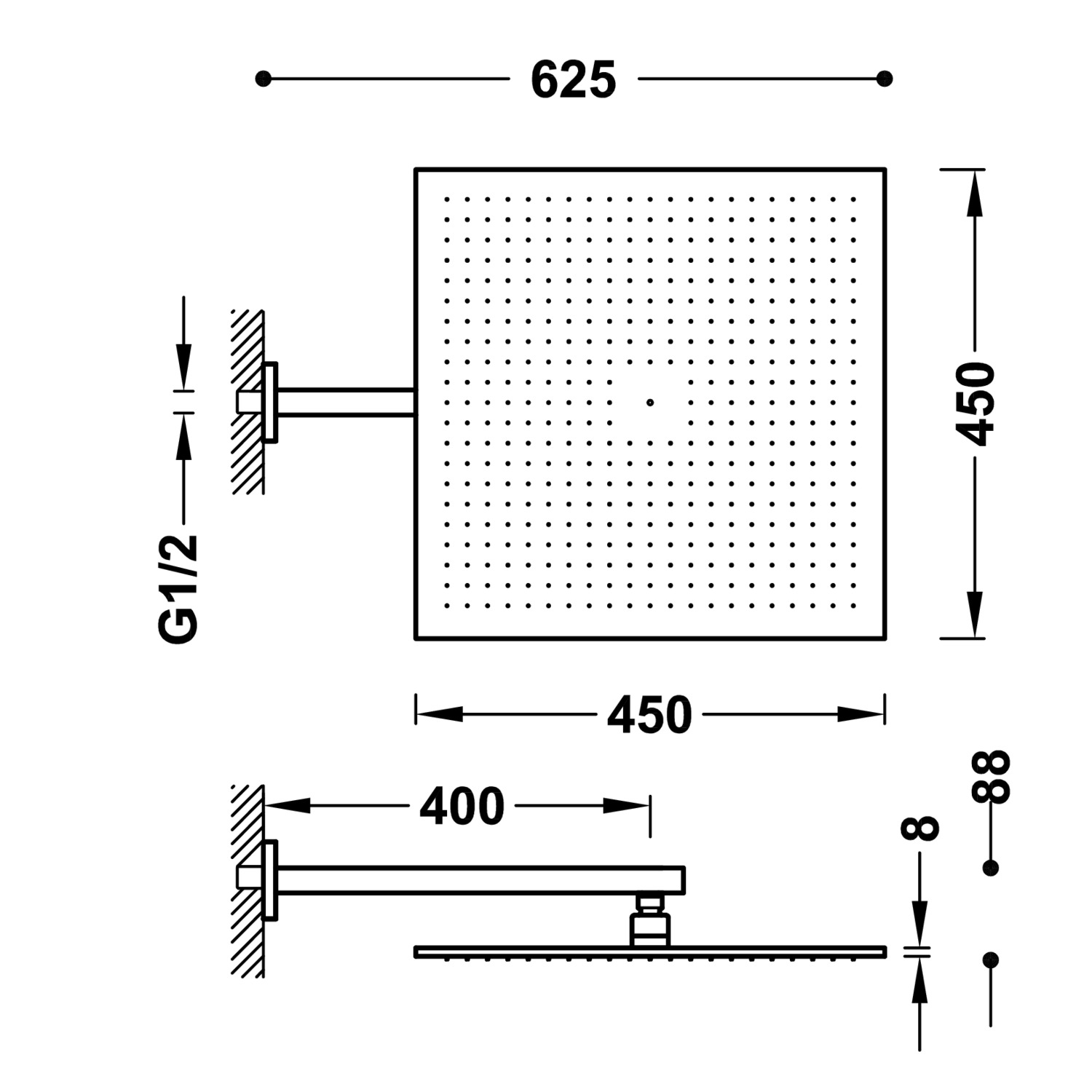 Настенный кронштейн с регулируемой насадкой для душа-29953205 TRES RICAMBI - Вид №1