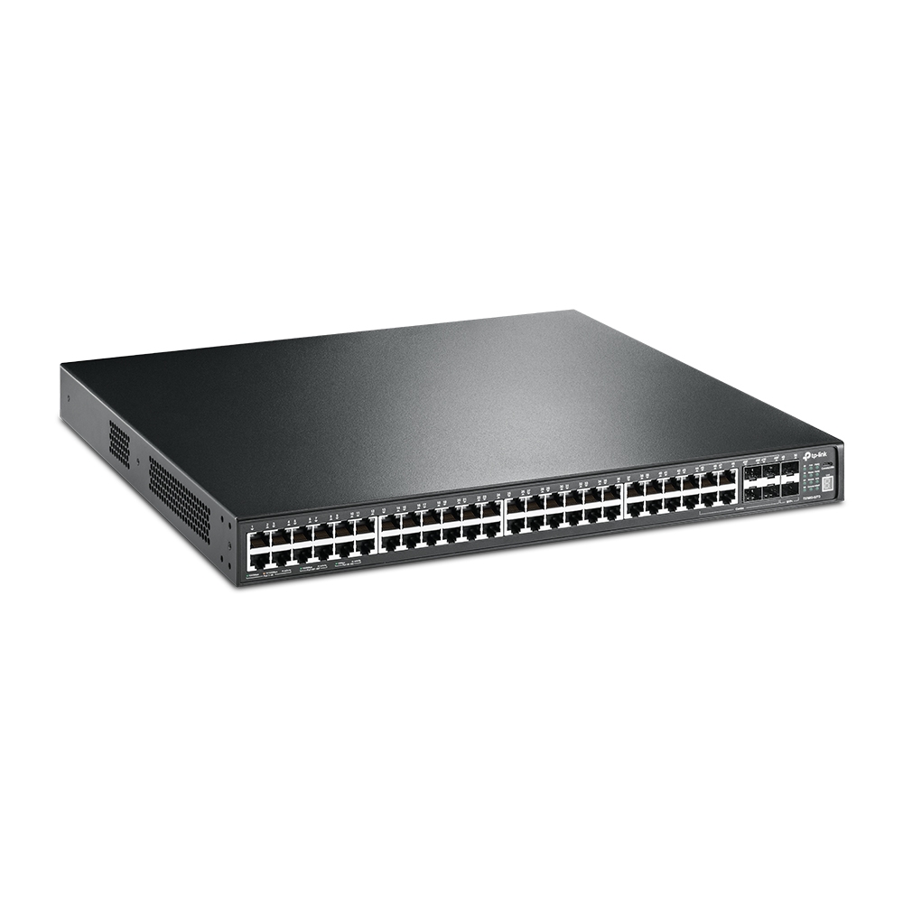 T3700G-52TQ Jetstream™ 52-port pure-gigabit l3 managed switch, 48 10/100/1000mbps rj45 ports including 4 combo gigabit sfp slots, 2 integrated 10g sfp+ slots, 2 optional 10g sfp+ slots. 1u 19-inch rack-mountable steel case? TP-Link Santreyd  - Вид №1