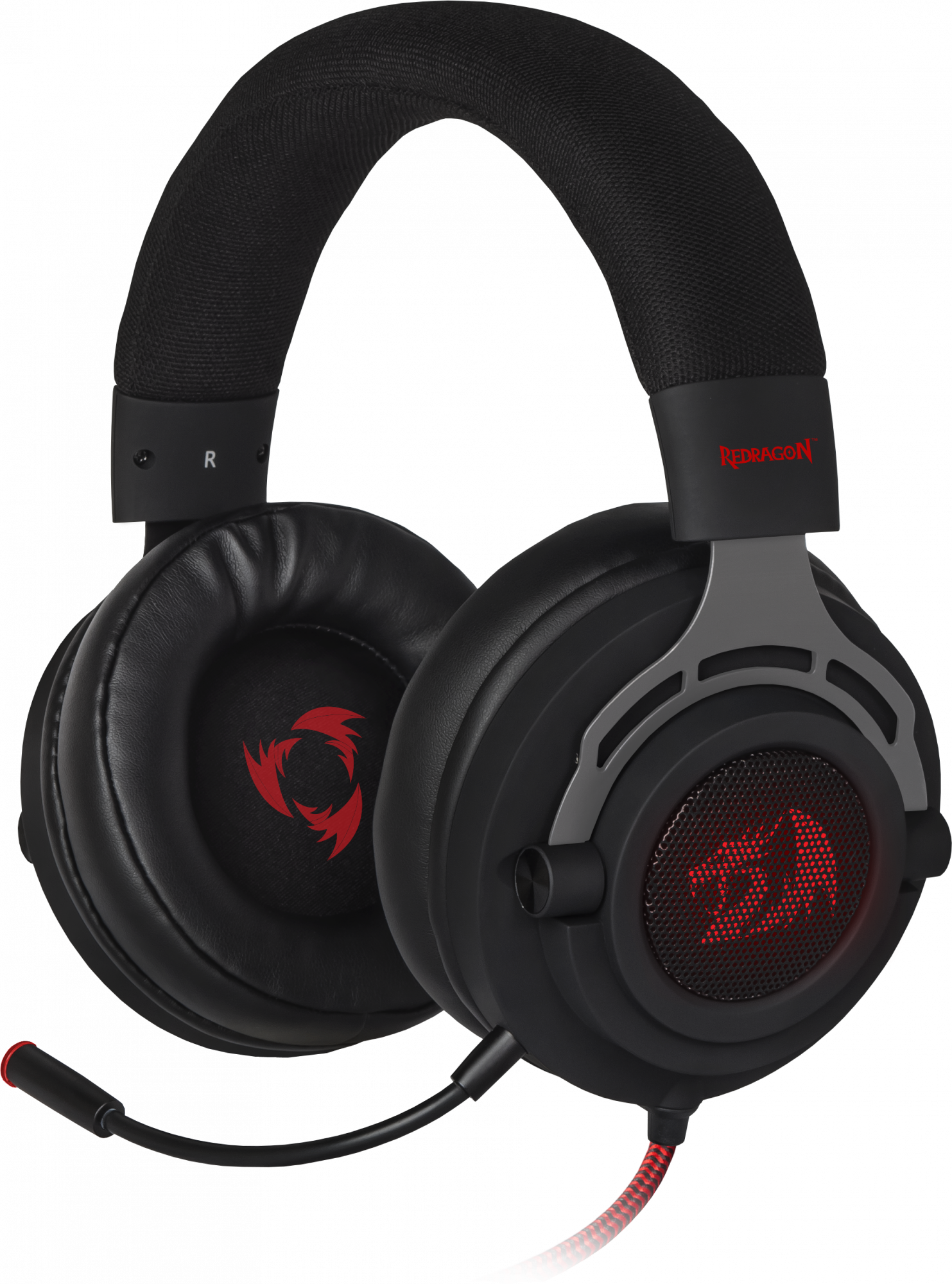 64218 игровая гарнитура aspis черный+красный, провод 2 м Redragon Santreyd 