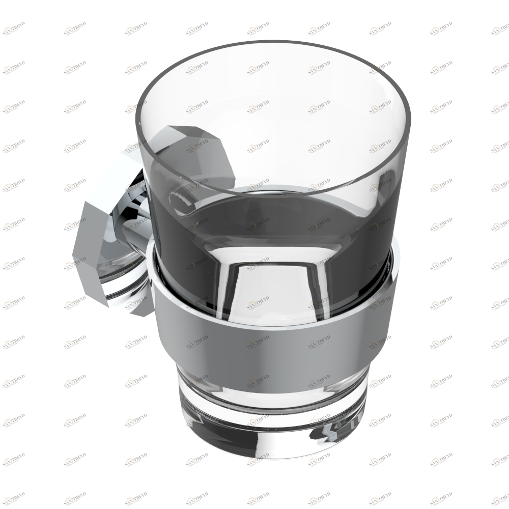 G8B-536C Стакан настенный из хрусталя BACCARAT для зубных щёток Thg-paris Les Ondes с рукоятками Матовый никель G8B-536C CAT.C