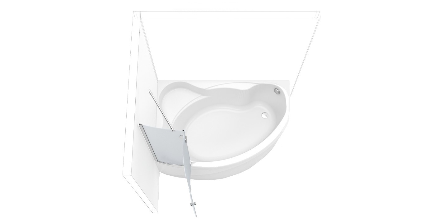 174017 Душевое ограждения на борт вынны Aquanet Россия AQ2 - Вид №3