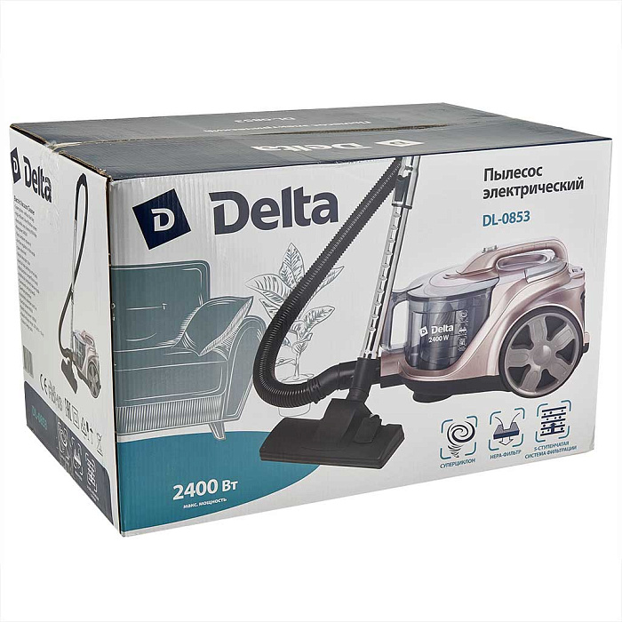 9173215 Пылесос Delta DL-0853 розовый STDN-0129633 - Вид №8