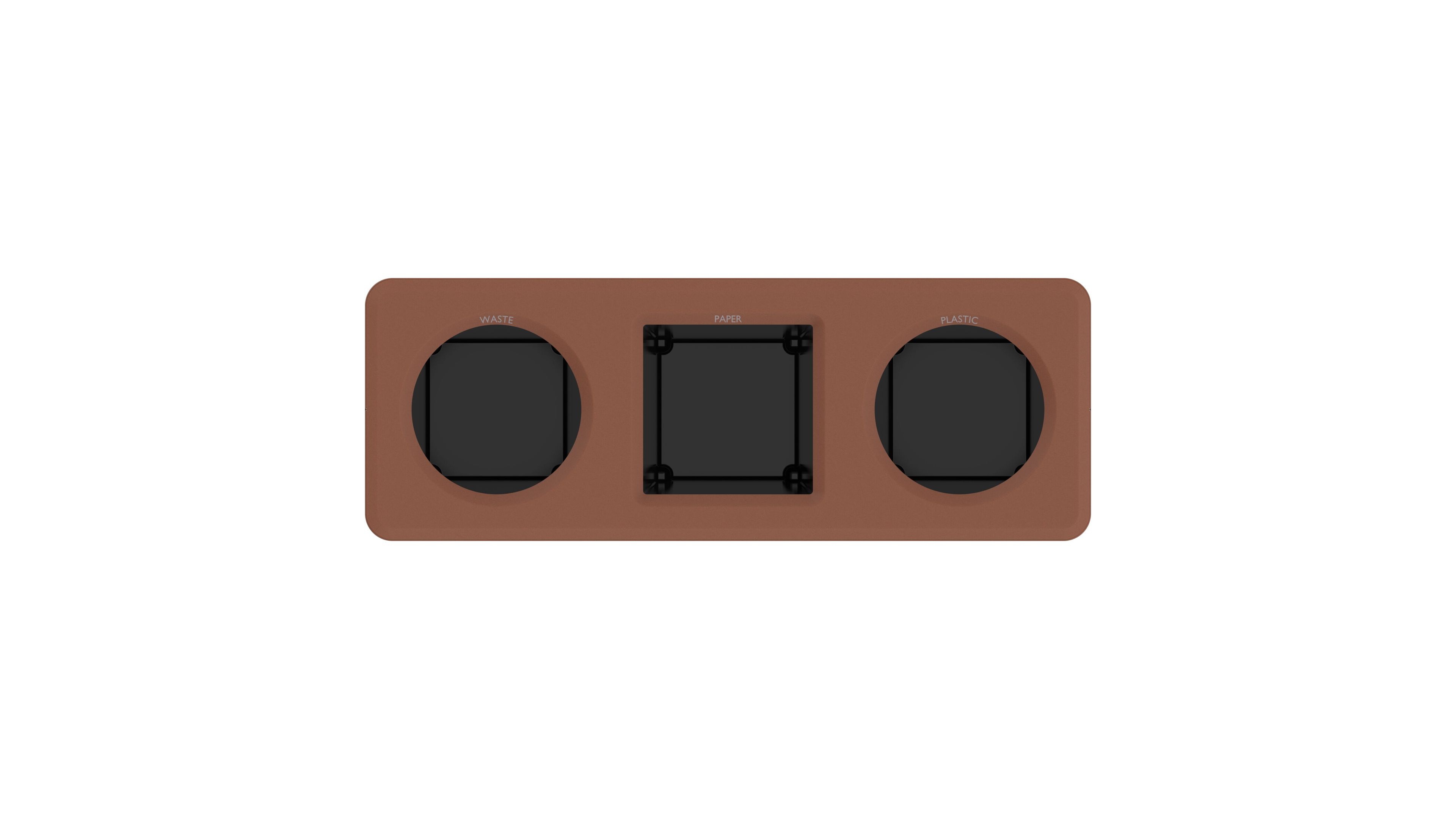 Стальная стойка для мусора с порошковым покрытием с крышкой FUNCTIONALS DITCH ARCH-00011679 - Вид №2