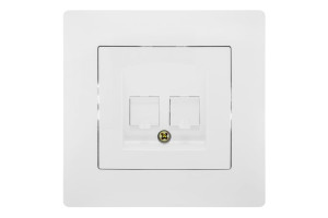 16032683 Компьютерная розетка RJ45, двойная, СУ, белый С10К2-001-СБ GUSI Electric Bravo