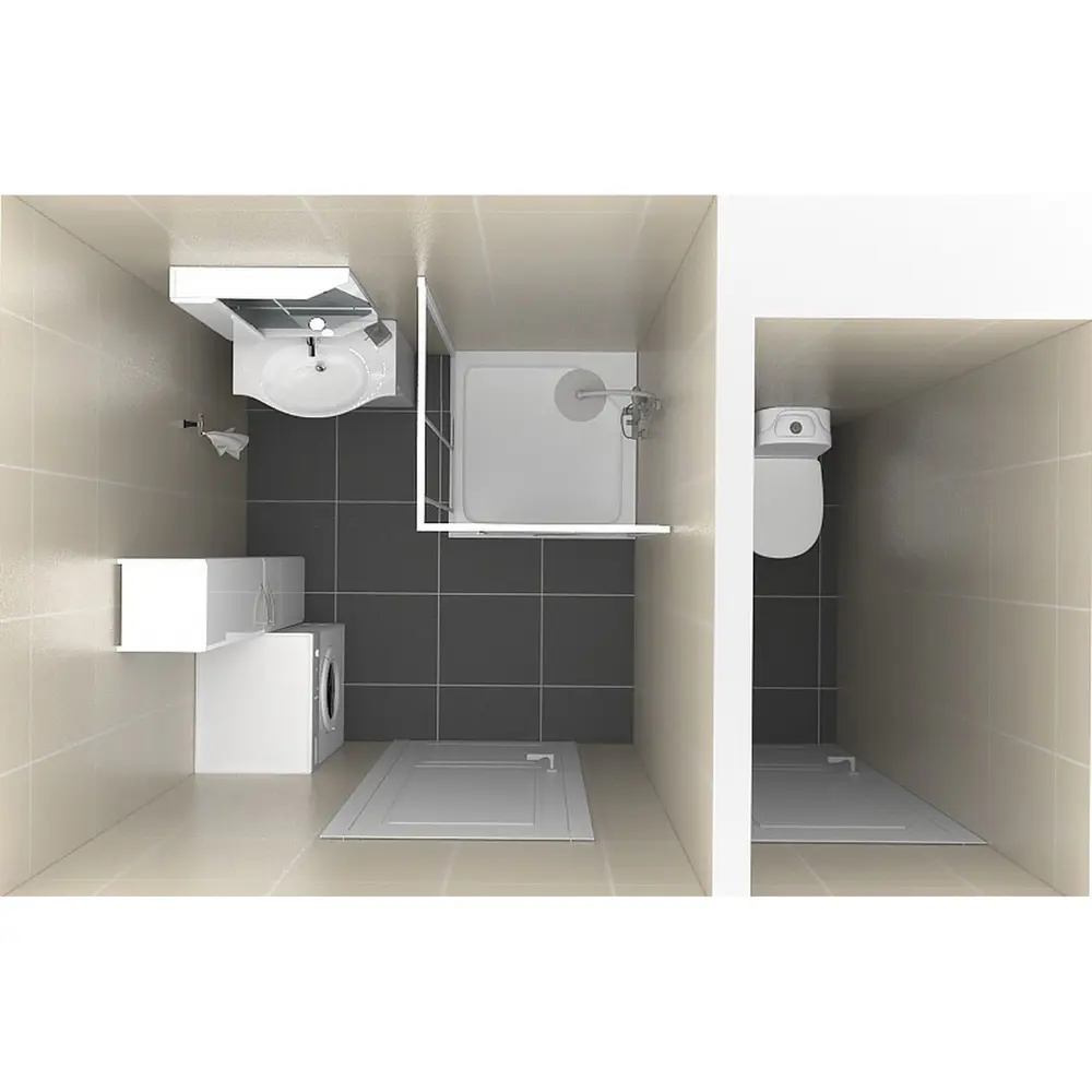 Душевая ширма Metakam квадратный 80х80 см белый профиль матовое стекло раздвижной Без серии STLM-2147494 - Вид №2