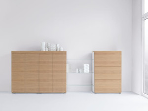 Деревянный шпон офисный шкаф