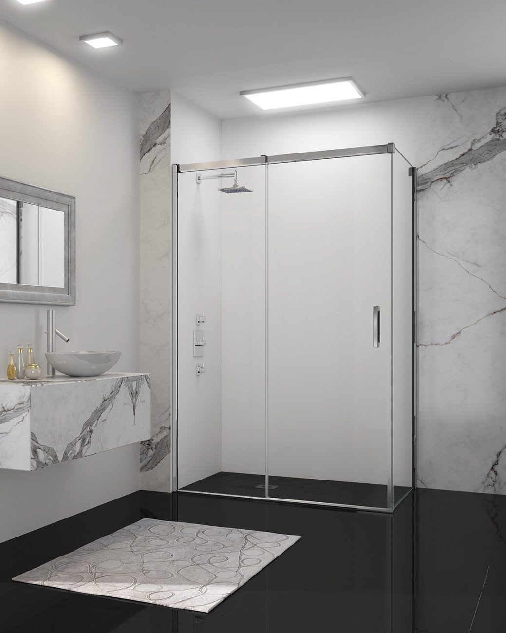 Дверь душевая для установки с боковой панелью GSC1050H L или R Merlyn Arysto Хромированный 