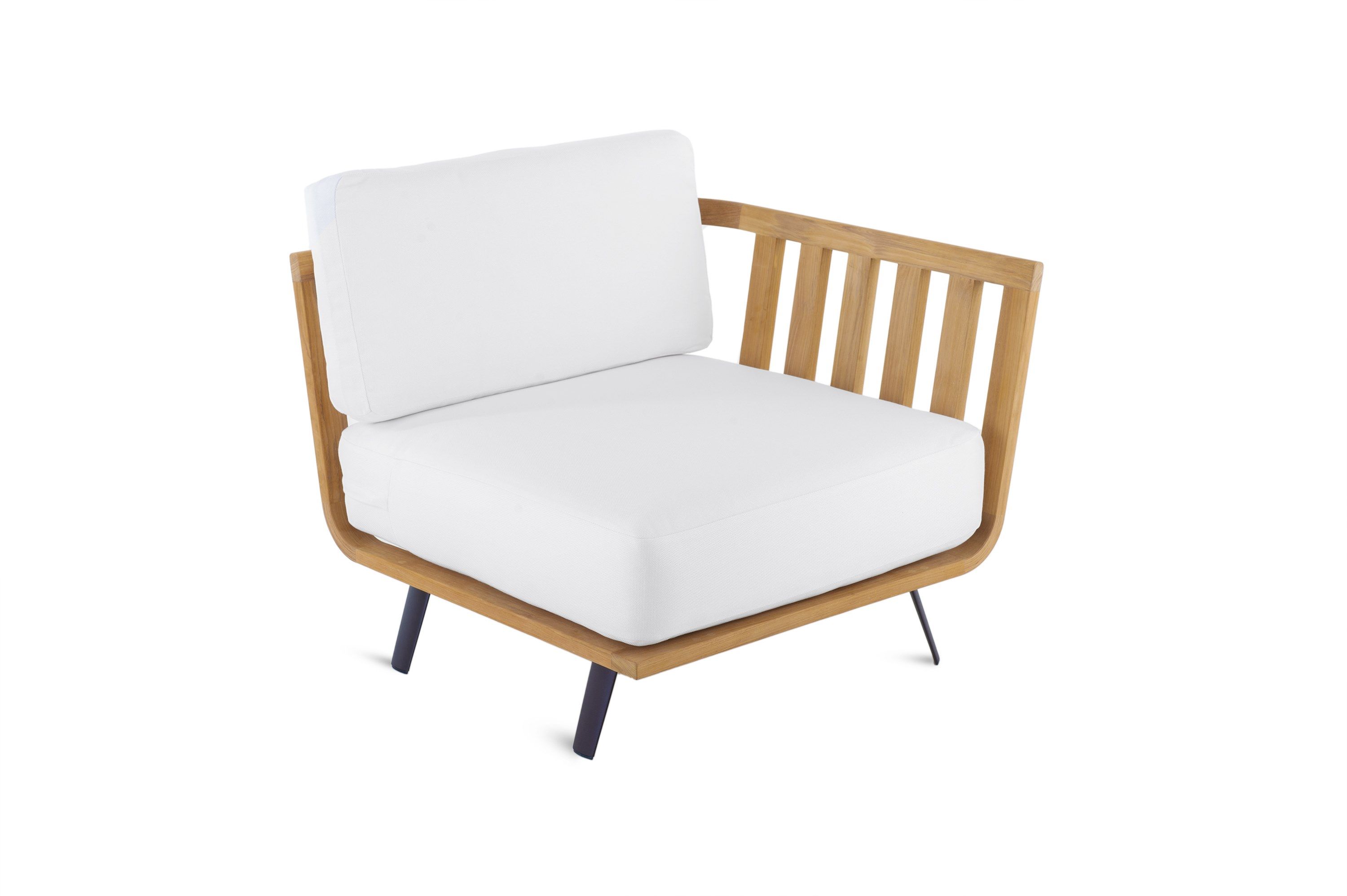 Секционный садовый диван из тикового дерева и акриловой ткани Unopiù Добро пожаловать ARCH-00049846 - Вид №5