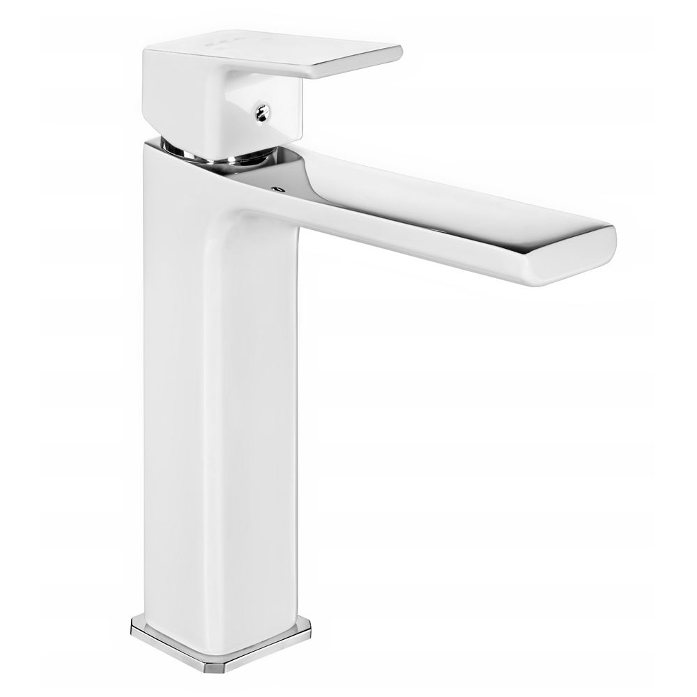 104888003st  Смеситель для раковины среднего размера Tiera - Экономия воды - Белый-Хром Eca  - Вид №1